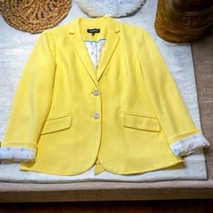 Talbots Sunshine Yellow 100% Cotton Blazer size 6